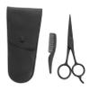 PENIKOKO 3-Piece Beard Scissors Set Comb and PU Leather Storage Bag Stainless Steel Eyebrow Trimming Tool for Home and Barbershop Grooming view 1