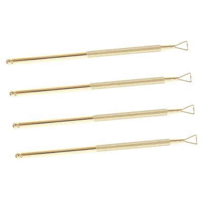 CALLARON 4 Pcs Stainless Steel Nail Art Cuticle Tools Triangular Design Gel Remover and Scraper Tool for Manicure and Pedicure