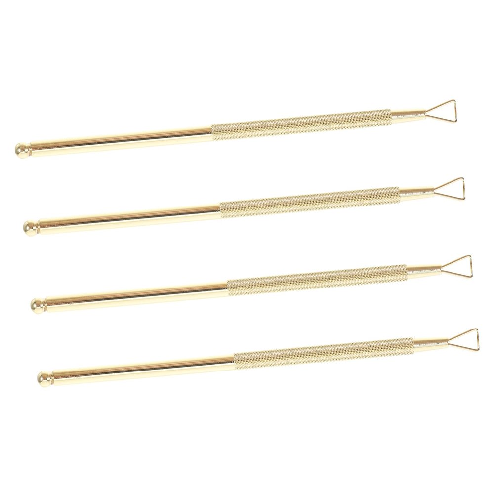 CALLARON 4 Pcs Stainless Steel Nail Art Cuticle Tools Triangular Design Gel Remover and Scraper Tool for Manicure and Pedicure
