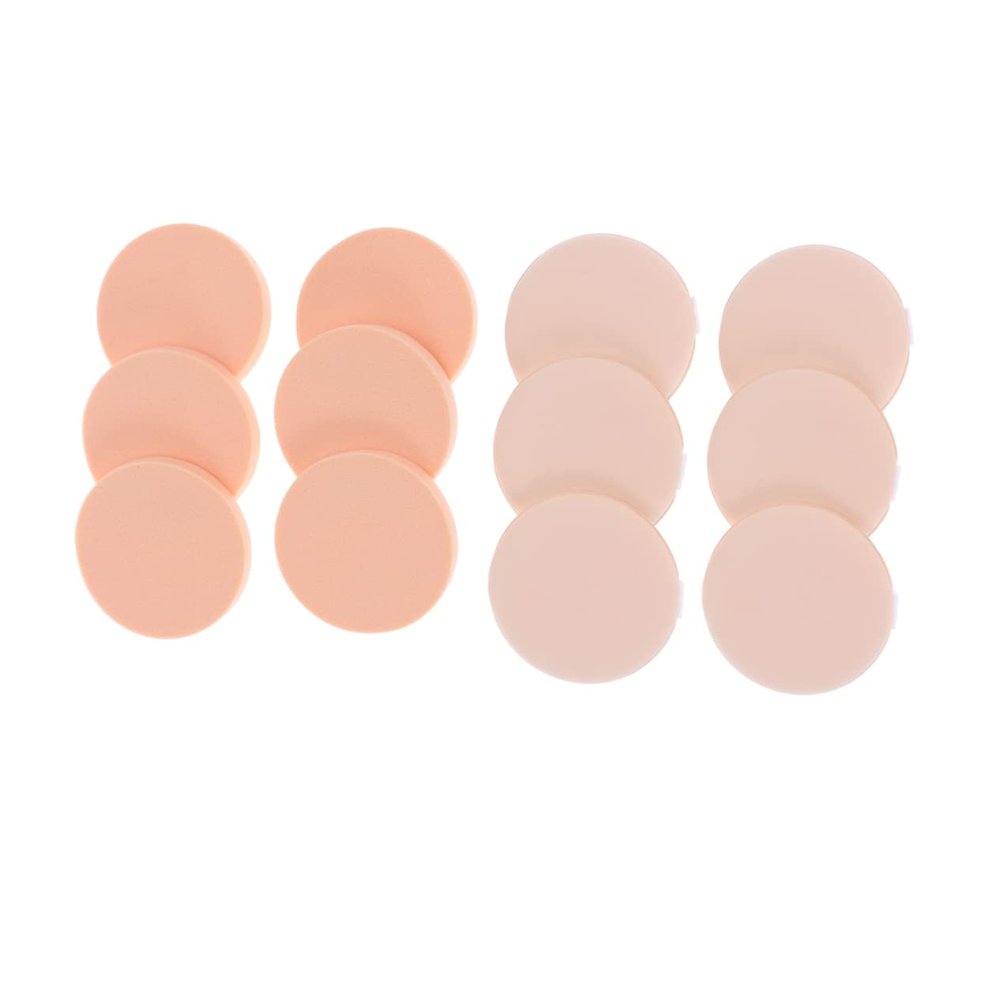 Beaupretty 12pcs Round Powder Puff Makeup Sponge Loose Powder Puff Sponge Cosmetic Case for Foundation Application Gentle Skin