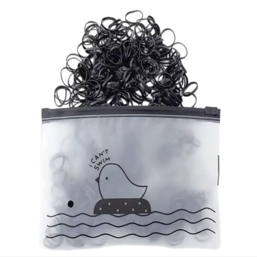1000PCS Baby Hair Ties  Mini Rubber Bands for Infant & Toddler Hair, No-Damage, Tangle-Free, Gentle Stretch, Comes with Reusable Storage Pouch (Black)