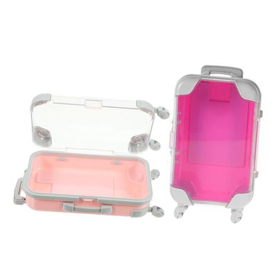 ARTIBETTER 2pcs Eyelash Packaging Box: Portable Makeup Storage Mini Suitcase for Cosmetics and False Eyelashes Elegant Travel Organizer for Women
