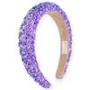 FROG SAC Sequin Headband for Girls, Sparkly Puffy Hair Band for Kids, Padded Toddler Head Bands, Sparkle Girl Hair Accessories (Purple, Child) view 1