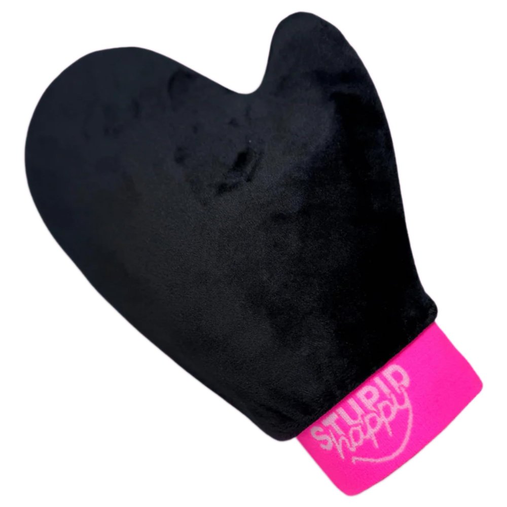 Stupid Happy Self Tanning Mitt Applicator with Thumb | Double-Lined Velvet Glove for Flawless, Applying Tanning Mousse or Lotion | Soft, Reusable & Washable Self Tan Mitt