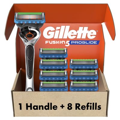 Gillette Fusion5 ProGlide Shaving Razor for Men, 1 Handle, 8 Blade Refills
