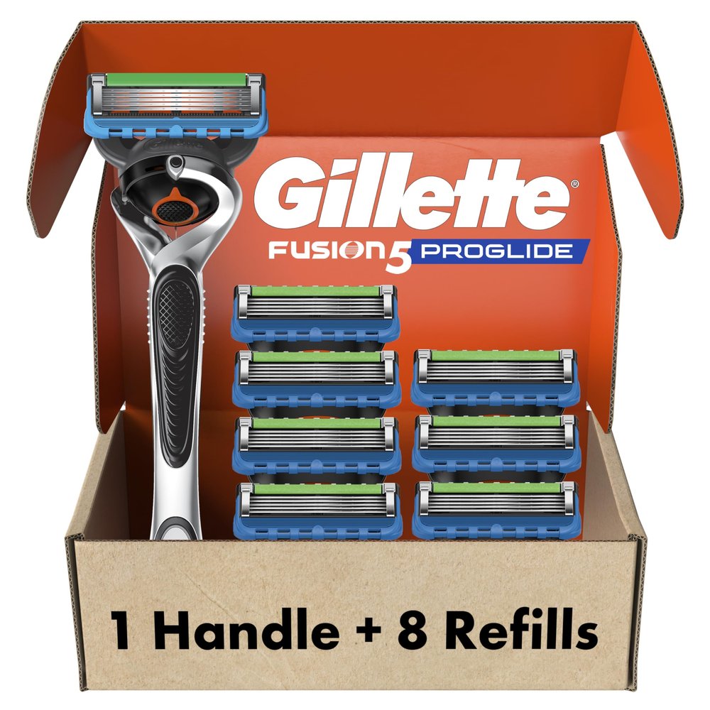 Gillette Fusion5 ProGlide Shaving Razor for Men, 1 Handle, 8 Blade Refills
