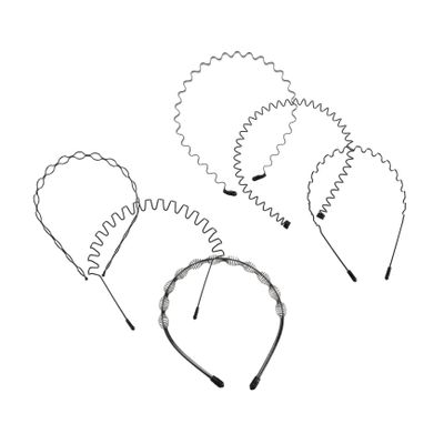 MUCKLILY 6pcs Curlers for Long Hair Sports Headband Men's Sweatbands for Head Unisex Face Washing Hair Hoops