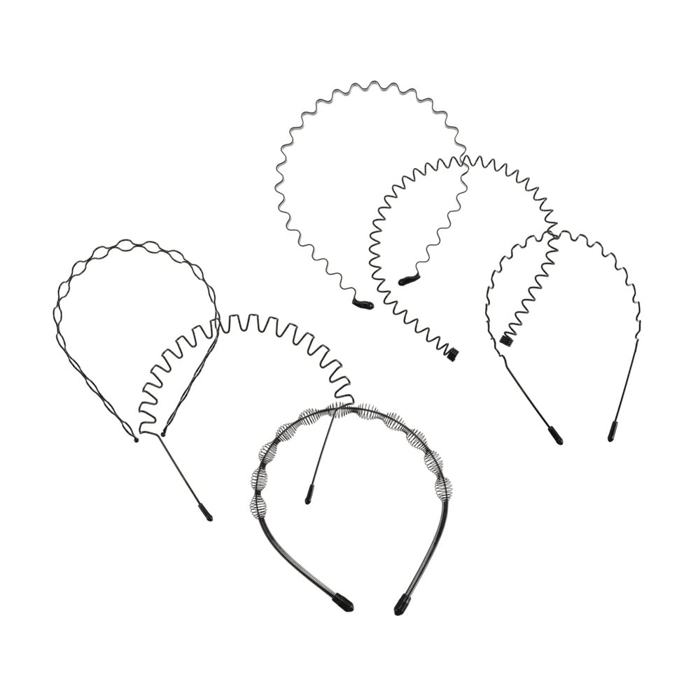 MUCKLILY 6pcs Curlers for Long Hair Sports Headband Men's Sweatbands for Head Unisex Face Washing Hair Hoops