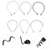 MUCKLILY 6pcs Curlers for Long Hair Sports Headband Men's Sweatbands for Head Unisex Face Washing Hair Hoops view 3
