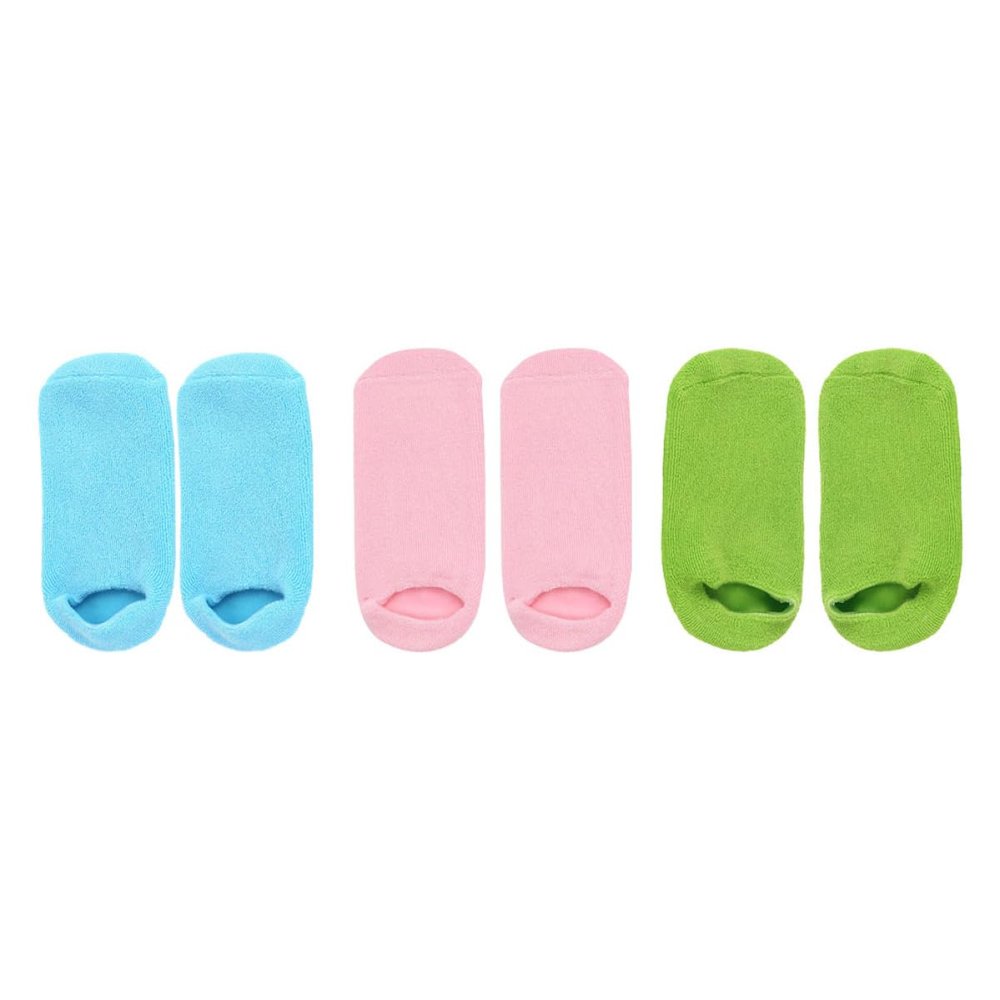 DEARMAMY 3 Pairs Moisturizing Foot Masks Socks Universal Size Non-Slip Design Hydrating Socks for Dry Feet Care for Relaxation