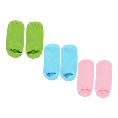 Healvian 3Pairs Moisturizing Foot Mask Socks of Gel Infused Foot Care Supplies Essential Oil Treatment for Softening Smoothing Dry Skin Non Slip Design Fits All