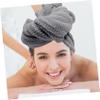 Alipis Hair Wrap Towel Microfiber Drying Cap Wet Hair Turban Fast Drying Hat Lady Bath Head Wrap Grey view 4