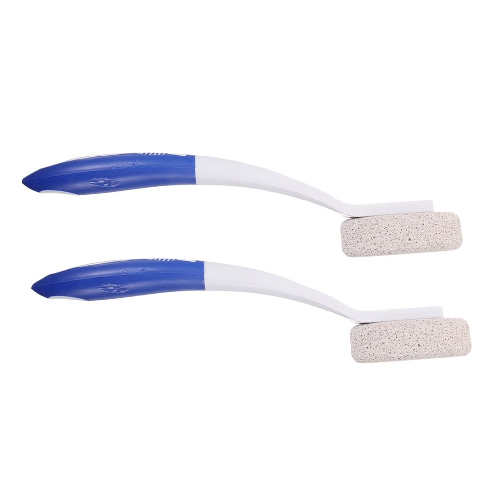 PartyKindom Long Handle Pumice Stone Foot Scrubber 2pcs Exfoliator Tool for Dead Skin Removal Ergonomic Foot Care Rasp for Home and Salon Use