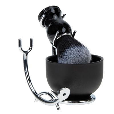 NIYANGLE 1set Shaving Brush and Bowl Kit for Men Ergonomic Shave Brush Natural Bristles Shaving Stand and Soap Bowl Grooming for Comfortable