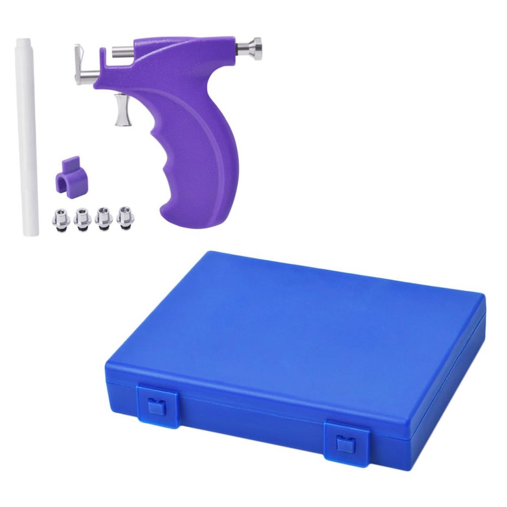 GALPADA 1Set Stainless Steel Ear Tool Safe Convenient Self Piercer Kit for Ears Navel Easy to Use Mechanically Designed Device Purple Random Color