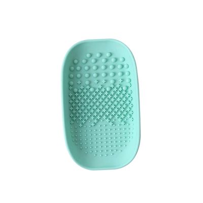 Beaupretty 1PC Makeup Brush Cleaning Plate Durable Scrub Board for Effortless Brush Washing Easy to Store and Organize Light Green Color for Women