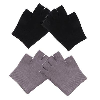 BESTYASH 2 Pairs Moisturizing Gel Gloves for Dry Hands Half Fingered Repair Gloves for Cracked Skin Comfortable and Reusable Hand Care Spa Supplies