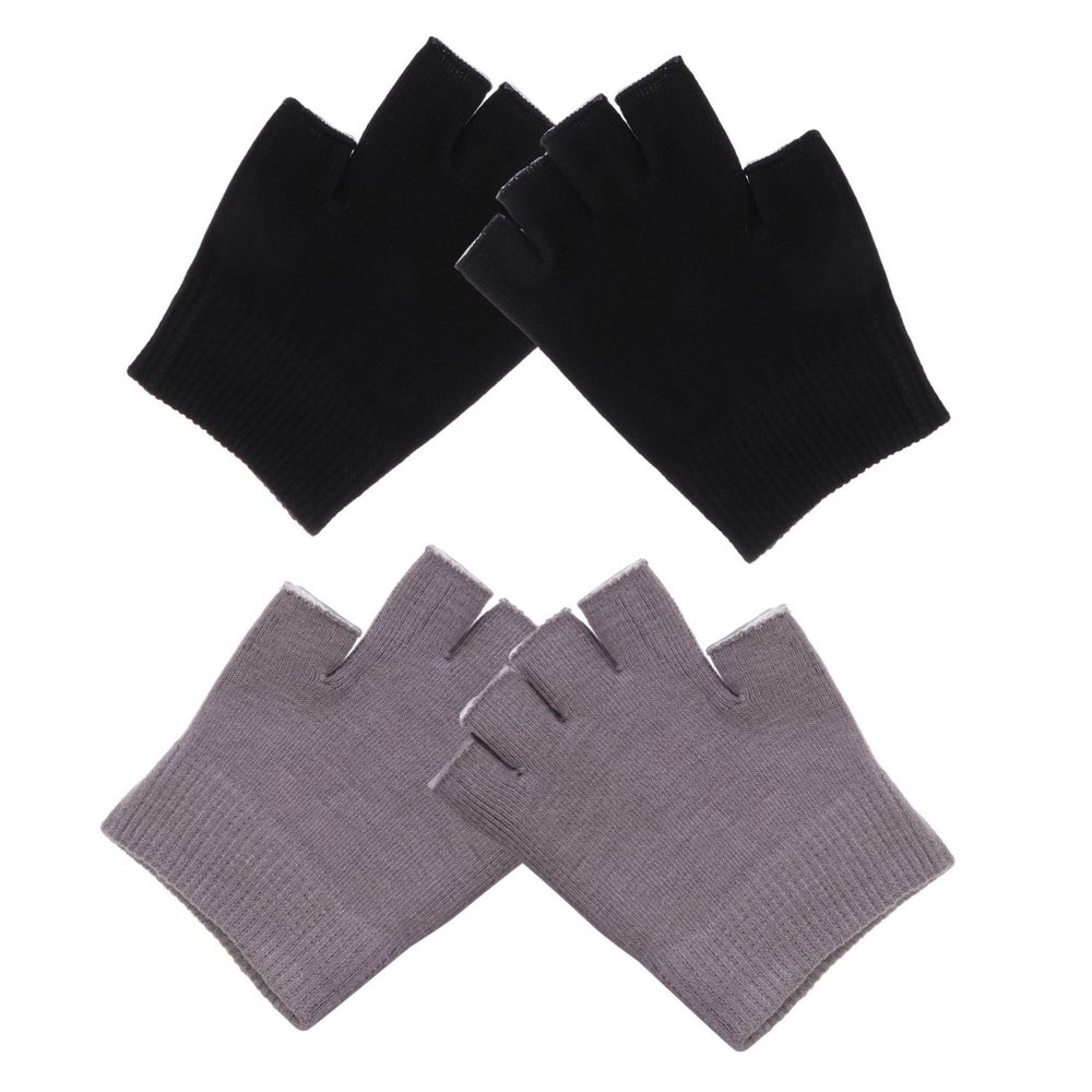 BESTYASH 2 Pairs Moisturizing Gel Gloves for Dry Hands Half Fingered Repair Gloves for Cracked Skin Comfortable and Reusable Hand Care Spa Supplies