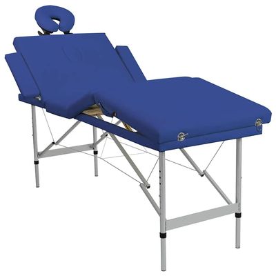 Blue Foldable Massage Table 4 Zones with Aluminum Frame,Health & Beauty,Personal Care,Massage & Relaxation,Massage Tables,110097