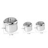 3 Piece Stainless Steel Nail Liquid and Powder Cups with Lid view 2