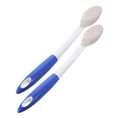 Healvian Long Handle Pumice Stone Foot Exfoliator 2pcs Dead Skin Remover for Calloused Feet for Women for Home Pedicure and Shower Use