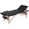 Black Foldable Massage Table 3 Zones with Wooden Frame,Health & Beauty,Personal Care,Massage & Relaxation,Massage Tables,110081 view 1