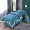 Blue,60x180cm/23.6x70.8in,4 Pieces Set Massage Table Sheets with Face Hole Massage Table Cover,Face Rest Cover Reusable Pillowcase Stool Cover Beauty Spa Massage Table Cover view 1