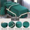 Blue,60x180cm/23.6x70.8in,4 Pieces Set Massage Table Sheets with Face Hole Massage Table Cover,Face Rest Cover Reusable Pillowcase Stool Cover Beauty Spa Massage Table Cover view 2
