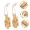 Beavorty 2pcs Ergonomic Wooden Handle Nail Brush Fingernail Brush for Cleaning Fingernails Toenails Hands Feet view 2