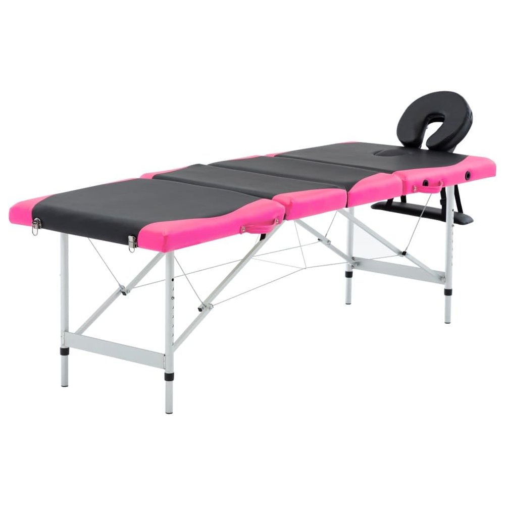 4-Zone Foldable Massage Table Aluminum Black and Pink,Health & Beauty,Personal Care,Massage & Relaxation,Massage Tables,110248