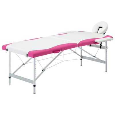 2-Zone Foldable Massage Table Aluminum White and Pink,Health & Beauty,Personal Care,Massage & Relaxation,Massage Tables,110234