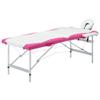 2-Zone Foldable Massage Table Aluminum White and Pink,Health & Beauty,Personal Care,Massage & Relaxation,Massage Tables,110234 view 1