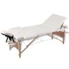 Cream White Foldable Massage Table 3 Zones with Wooden Frame,Health & Beauty,Personal Care,Massage & Relaxation,Massage Tables,110082 view 1