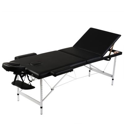 Black Foldable Massage Table 3 Zones with Aluminum Frame,Health & Beauty,Personal Care,Massage & Relaxation,Massage Tables,110092