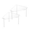 2Pcs Transparent Acrylic Bathroom Corner Shelf Clear Floating Bath Shower Rack Stackable Makeup Display view 1