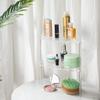 2Pcs Transparent Acrylic Bathroom Corner Shelf Clear Floating Bath Shower Rack Stackable Makeup Display view 2