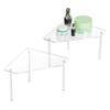 2Pcs Transparent Acrylic Bathroom Corner Shelf Clear Floating Bath Shower Rack Stackable Makeup Display view 4