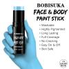 BOBISUKA Light Blue Face & Body Paint Stick Water-Based Washable Face Paint Makeup Stick for Halloween Sally, Corpse Bride, Avatar, Skeleton, Smurf, Cosplay, SFX, Sports Eye Black & Costume Party view 2