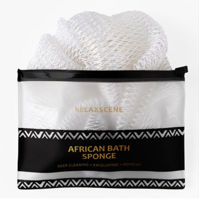 African Net Sponge Authentic - Exfoliating Back Scrub Bath Sponge with Knots - Afro Scrub Body Scrubber Exfoliator Washcloth - African Body Care Daily Use Shower Essentials
