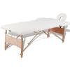 Cream White Foldable Massage Table 2 Zones with Wooden Frame,Health & Beauty,Personal Care,Massage & Relaxation,Massage Tables,110078 view 1