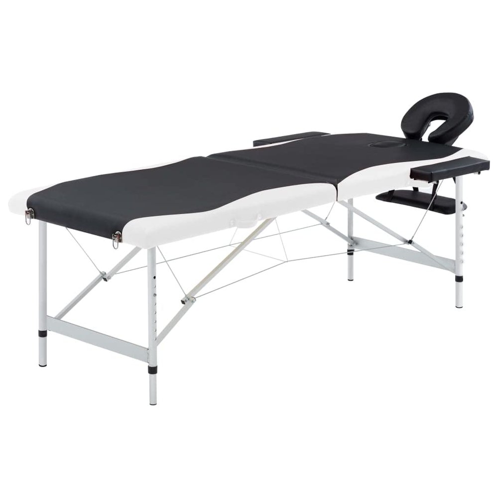 2-Zone Foldable Massage Table Aluminum Black and White,Health & Beauty,Personal Care,Massage & Relaxation,Massage Tables,110228
