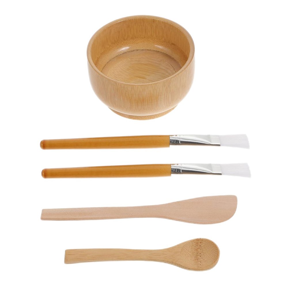 Ipetboom 1 Set Facial Mask Bowl and Applicator Brush Kit Beauty Mask Mixing Tools for DIY Skincare Includes Spoon and Stirring Stick Portable for Home and Travel Use