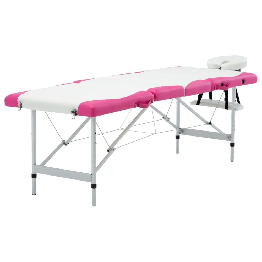 4-Zone Foldable Massage Table Aluminum White and Pink,Health & Beauty,Personal Care,Massage & Relaxation,Massage Tables,110250