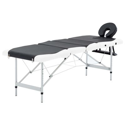 4-Zone Foldable Massage Table Aluminum Black and White,Health & Beauty,Personal Care,Massage & Relaxation,Massage Tables,110244