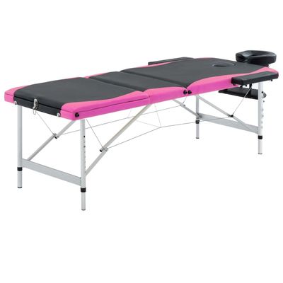 3-Zone Foldable Massage Table Aluminum Black and Pink,Health & Beauty,Personal Care,Massage & Relaxation,Massage Tables,110240