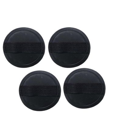 4 Counts Shower and Bath Tool, Deep Cleansing Body Scrubber for Gentle Skin Renewal, Black Round Shower Exfoliating Pads(Coarse Texture-4pcs,Strap Style)