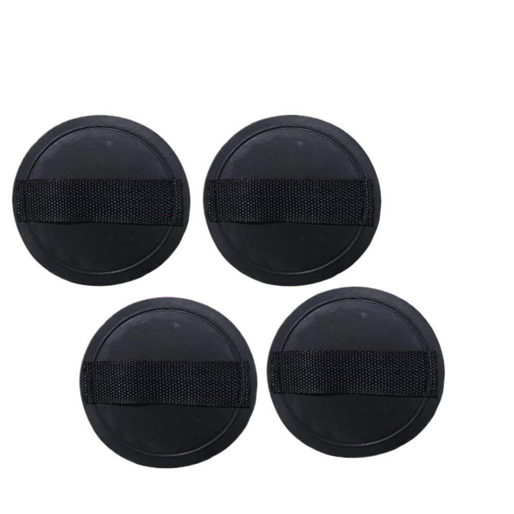 4 Counts Shower and Bath Tool, Deep Cleansing Body Scrubber for Gentle Skin Renewal, Black Round Shower Exfoliating Pads(Coarse Texture-4pcs,Strap Style)