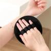 4 Counts Shower and Bath Tool, Deep Cleansing Body Scrubber for Gentle Skin Renewal, Black Round Shower Exfoliating Pads(Coarse Texture-4pcs,Strap Style) view 4
