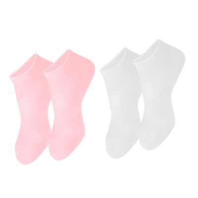 CALLARON 2 Pairs of Moisturizing Foot Socks for Dry Feet SEBS Moisture-Resistant Spa Socks for Women for Home Use