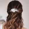 Banatra Flower Wedding Hair Comb Silver Leaf Hair Piece Pearl Bridal Hair Accessories for Women and Girls (Silver) view 1
